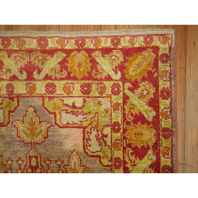 Antique Zabihi Collection Turkish Oushak Rug with Lime Green Accents - 3'10" x 6'1" For Sale - Image 11 of 12