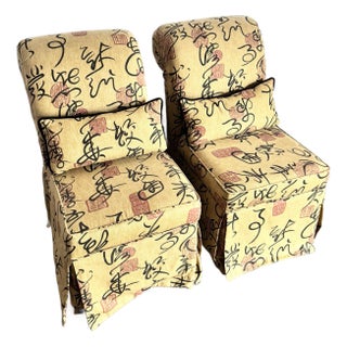 Vintage Postmodern Chinoiserie Dining Chairs With Storage - A Pair For Sale