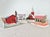 Mid century set of 4 Putz Blume Christmas village houses. Made in Japan. Sweet little cardboard houses, church, and...