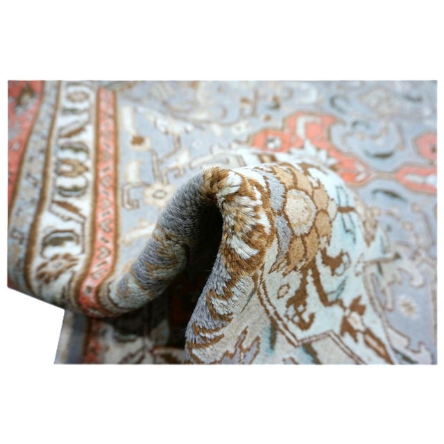 Textile Antique Persian Tabriz Wool 10x13 Grey & Orange Handmade Area Rug #9901239 For Sale - Image 7 of 7