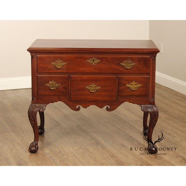 Wood Kittinger Colonial Williamsburg Mahogany Chippendale Style Lowboy For Sale - Image 7 of 12