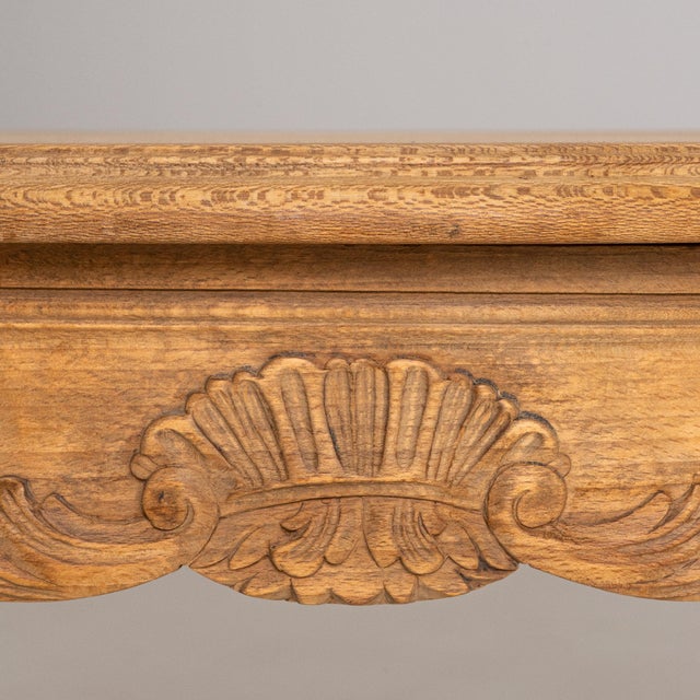 1880-1889 France Weathered Whitewash Carved Cerused Oak Console For Sale - Image 10 of 11