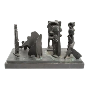 Mid 20th Century Abbott Pattison, Brutalist Modern Abstract Bronze Sculpture Metropolis Manner of Louise Nevelson