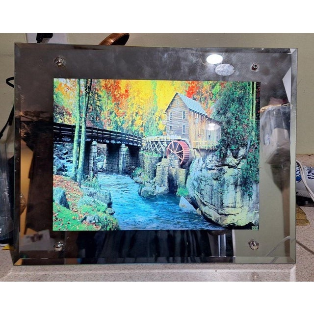 Mid 20th Century Motion Mirror Wall Art, Grist Mill Scene, Light & Sound For Sale - Image 4 of 4