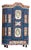 Antique Baroque Folk Art Hand-Painted Cabinet in Wood, Central Europe, 1865 For Sale