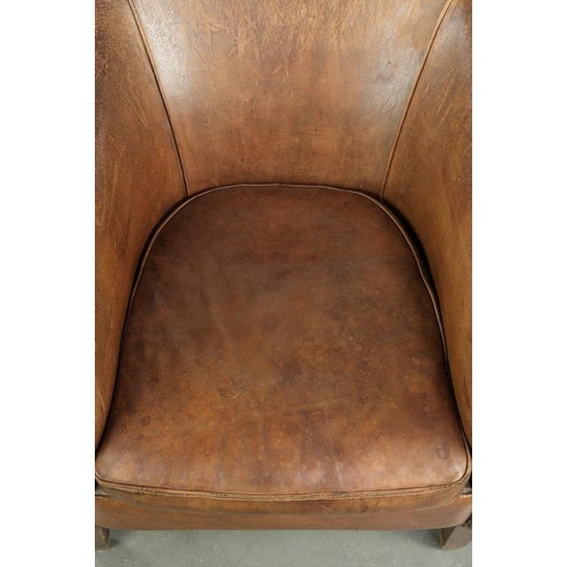 Vintage Sheepskin Club Armchair For Sale - Image 6 of 18