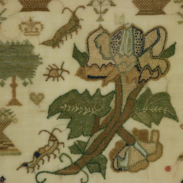 Antique Sampler, 1842, by Ann Minter Aged 8 Years For Sale - Image 6 of 17