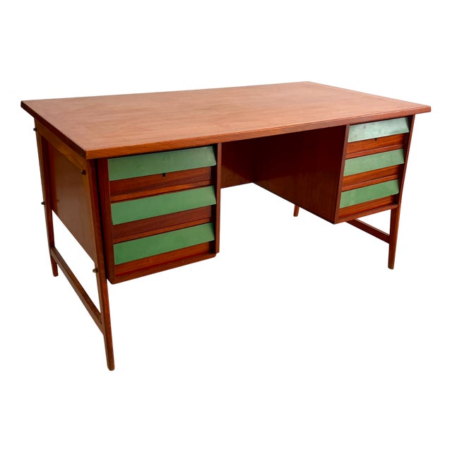 Mahogany Desk and 6 Drawers, 1950s For Sale