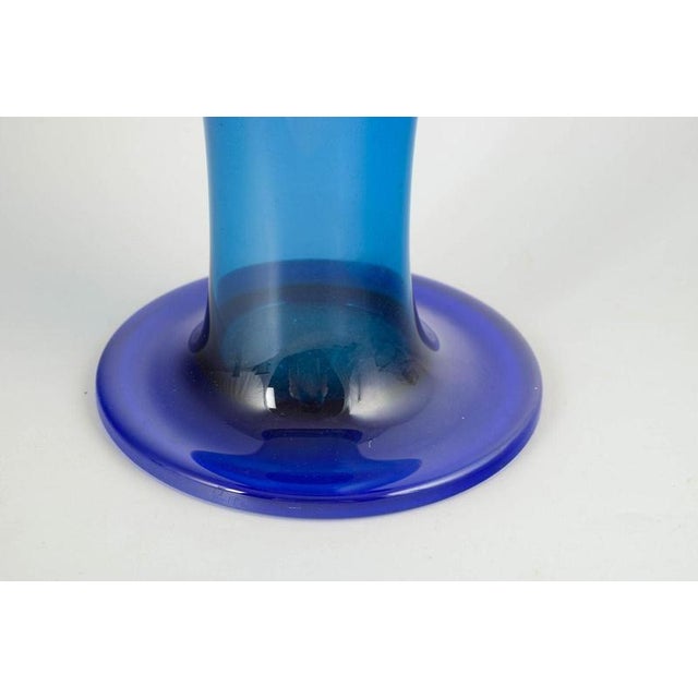Art Deco Vase in Deep Blue Crystal Glass by Josef Riedel for Polaun, 1940s For Sale - Image 3 of 5