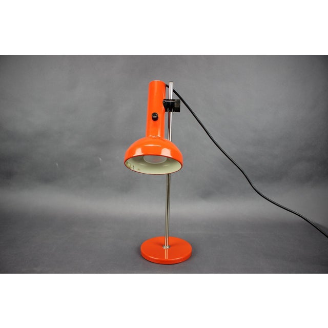German Bauhaus Style Orange Adjustable Desk Lamp, 1970s For Sale - Image 4 of 13