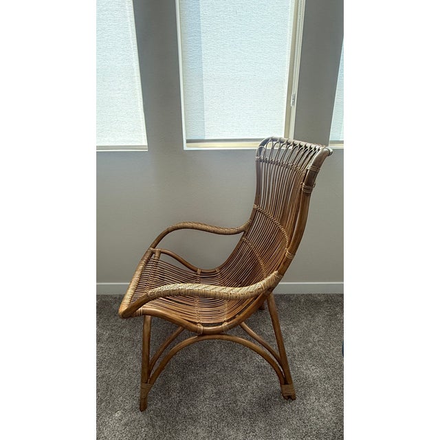 2010s Sika Design Monet Highback Lounge Chair in Antique Rattan - Mid-Century Danish Modern For Sale - Image 5 of 5
