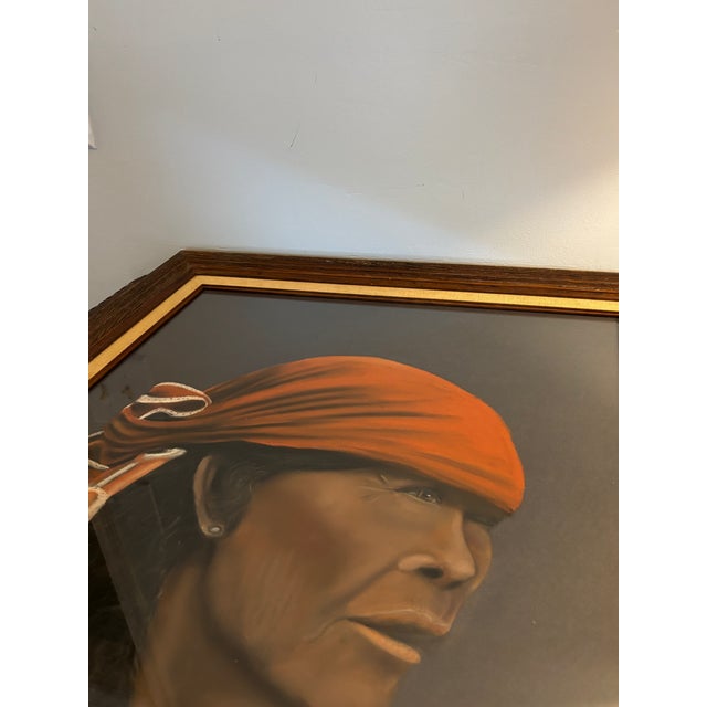 Vintage Extra Large Native Woman Portrait, "Rosita", Signed and Dated For Sale - Image 10 of 14
