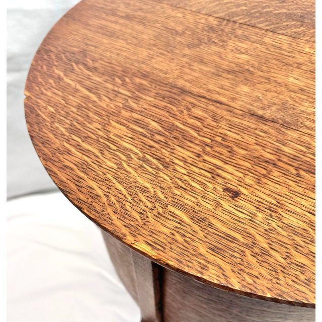 Antique Oak Plant Stand Side Table For Sale - Image 9 of 12