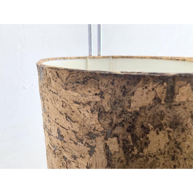 Mid-Century Modern Staff Floor Lamp with Cork Shade, 1970s For Sale - Image 3 of 18