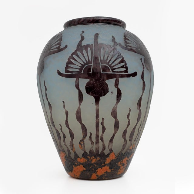 French Art Nouveau Artistic Glass Vase by Charles Schneider, 1924 For Sale - Image 4 of 10
