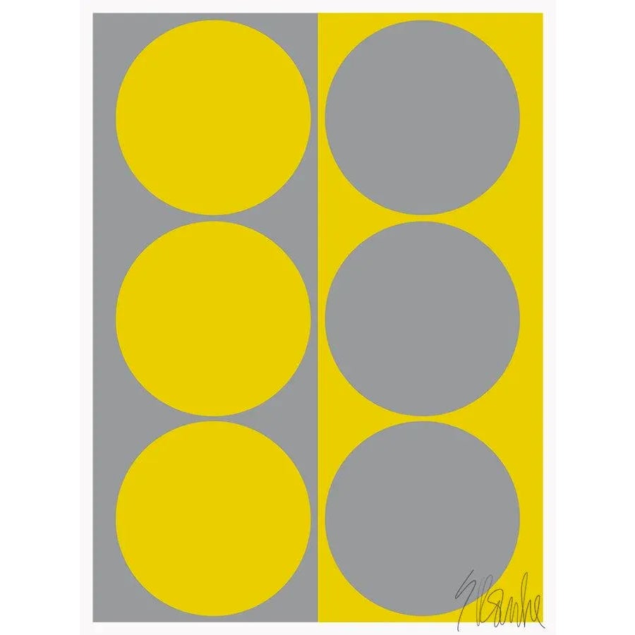 Dynamic Pair Yellow and Gray Fine Art Print 28.5