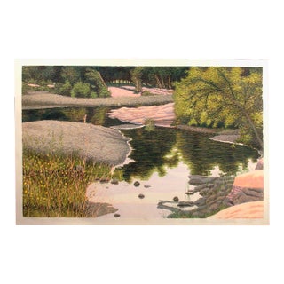 Gordon Mortensen "Oak Creek" Hand Signed #Ed Woodcut Art Print 1984 For Sale