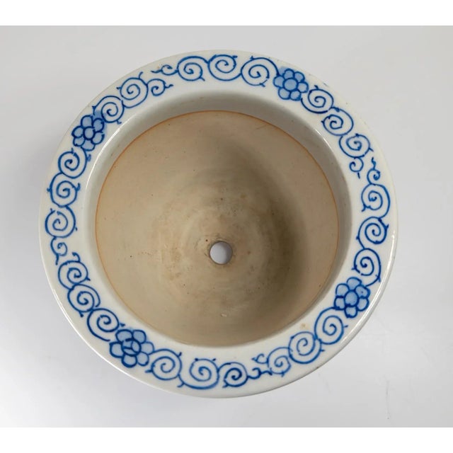Ceramic Mid-Century Japanese Blue and White Arita Jardiniere Planter Cachepot For Sale - Image 7 of 10
