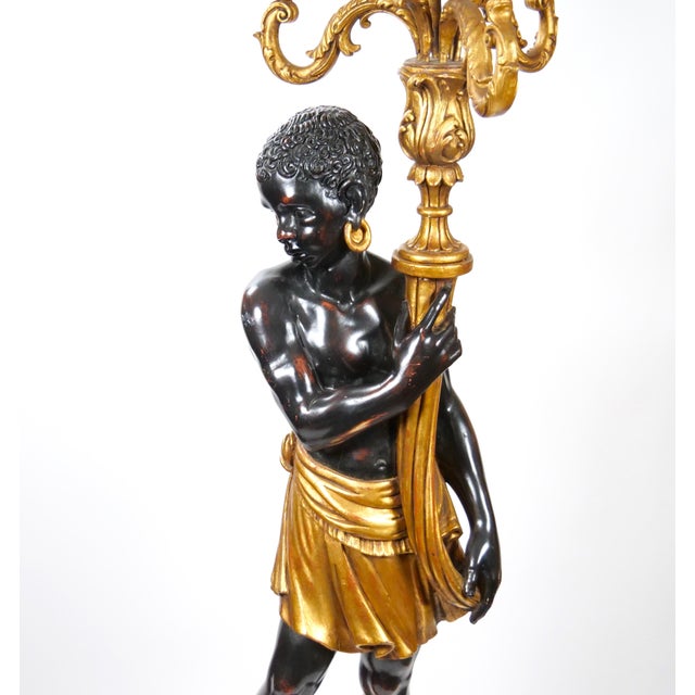 Italian Italian Venetian-Style Blackamoor Torchiere Floor Lamp, Circa 1940's For Sale - Image 3 of 15