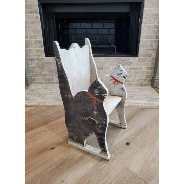 Antique American Painted Cat Childs Chair For Sale - Image 11 of 11