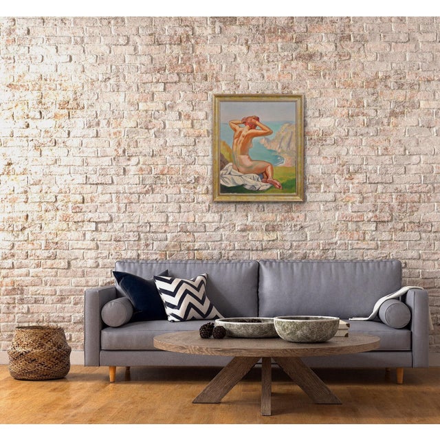 Raymond Moritz, A Liberated Lady on the Cliffs, 1942, Oil on Canvas, Framed For Sale - Image 10 of 18