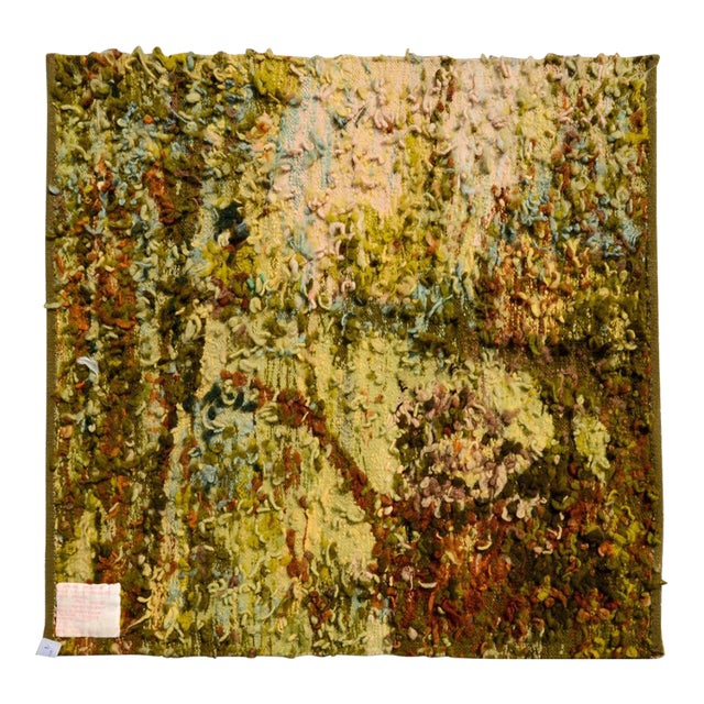 1950s Mid Century Woven Tapestry With Bird on a Tree For Sale