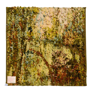 1950s Mid Century Woven Tapestry With Bird on a Tree