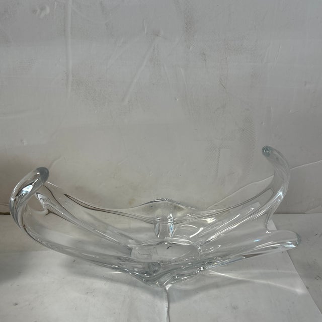 French 1980s Cofrac Art Verrier Small Gondola Glass Bowl For Sale - Image 3 of 5