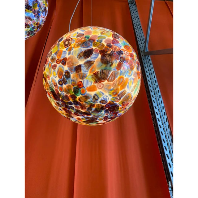 Multicolored Murrine Sphere in Contemporary Murano-Style Glass For Sale - Image 6 of 11