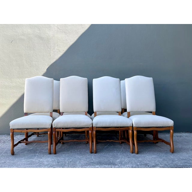 Vintage Ralph Lauren Nailhead Os De Mouton Dining Chairs - Set of 8 For Sale - Image 4 of 12