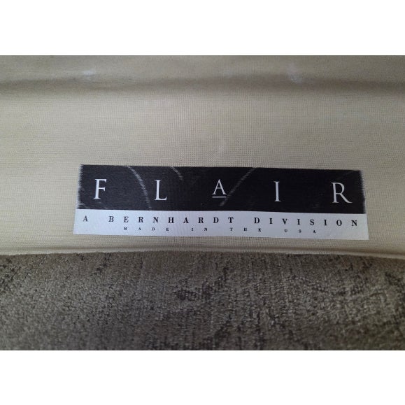 Late 20th Century Bernhardt Curved Sofa With Rolled Back + Carved Wood Base For Sale - Image 10 of 11