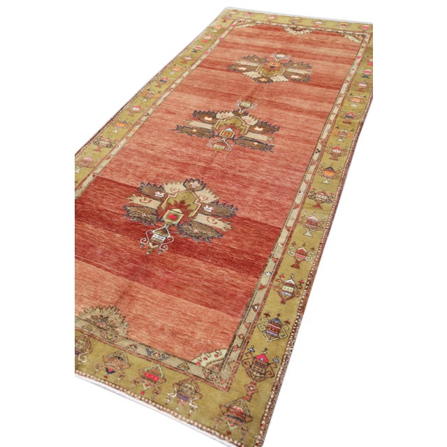 Red 1960s Red Vintage Turkish Runner 4'7" X 10'7" For Sale - Image 8 of 10