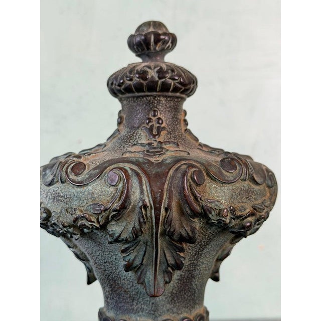 19th Century Cast Iron Finial With Baroque Revival Ornamentation For Sale - Image 9 of 9