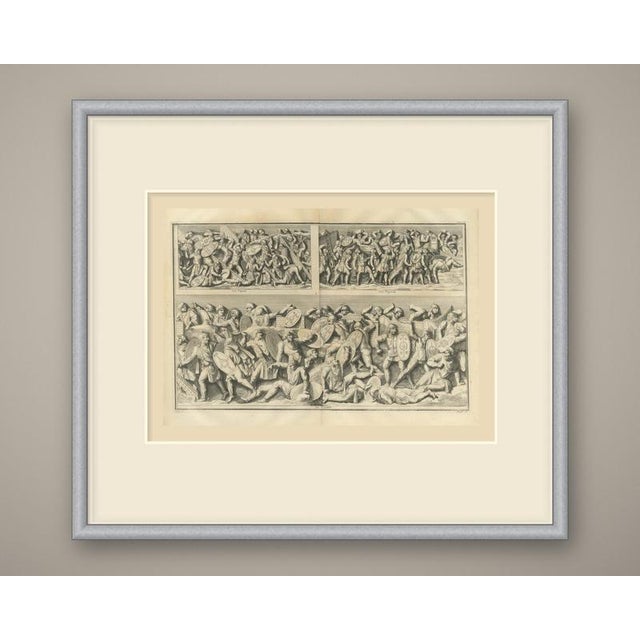This is an original antique copper engraving, uncolored, a double page folding plate from montfaucon's antiquity...