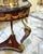 1990s French Style Wood Side Table With Glass Top, Gold Leaf Details For Sale In Miami - Image 6 of 6
