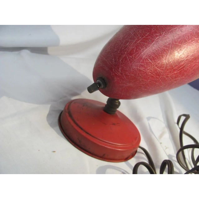 Lightolier Vintage Mid-Century Red Fiberglass Wall / Desk Lamp Made in the U.S.A. For Sale - Image 4 of 8