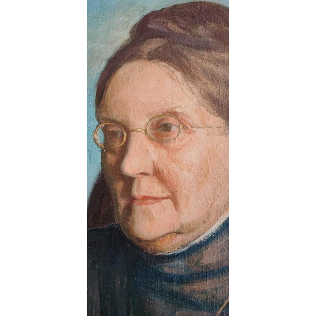 Paul Théophile Robert, Seated Lady with Glasses, Oil on Canvas, Framed For Sale - Image 7 of 14