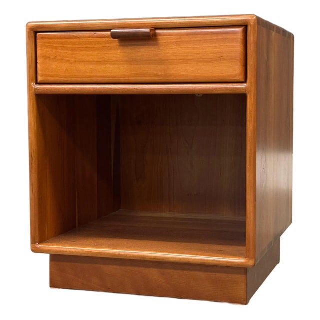1980s Modern Cherry Nightstand by Menapace Woodworking For Sale