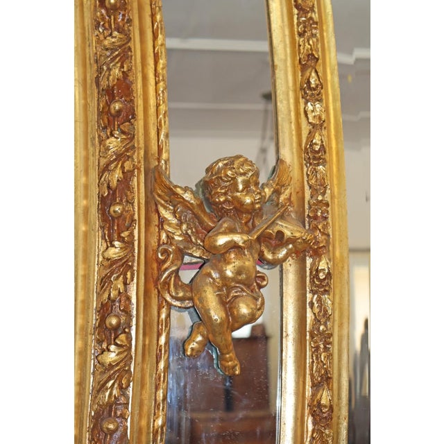 Large Monumental Louis XV French Style Putti Center Beveled Wall Mirror For Sale In New York - Image 6 of 10