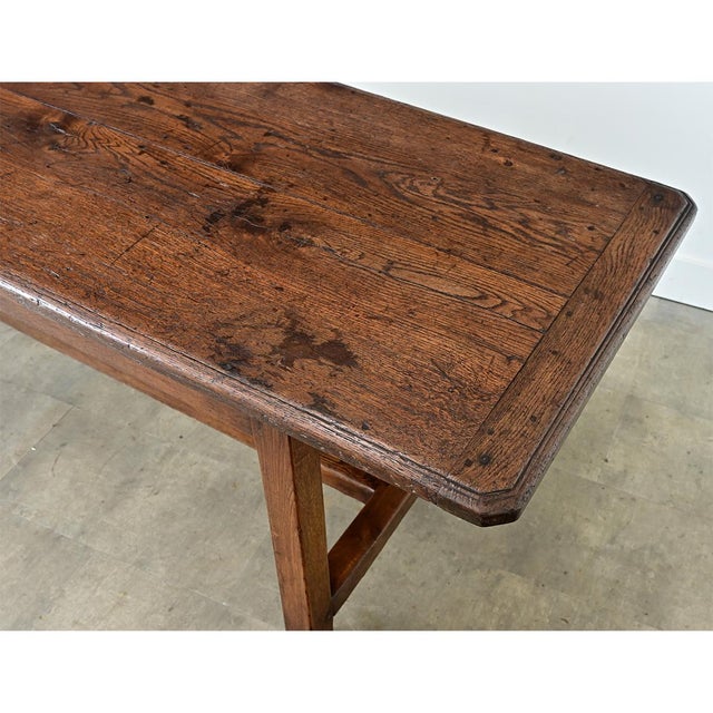 French 19th Century Solid Oak Farm Table For Sale - Image 9 of 16