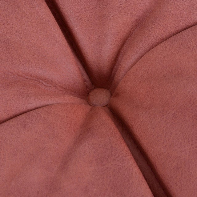Vintage Ligne Roset Togo Ottoman in Brick Leather - Fully Restored For Sale In New York - Image 6 of 8