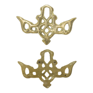 A Pair of Beautiful Bird-Shaped Brass Lock Covers, Vintage Keyhole Decorative Plates