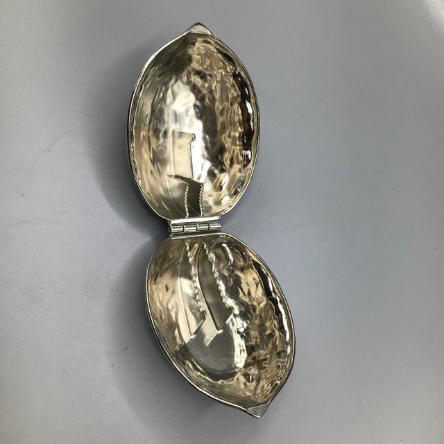 Vintage Silver Plated Magnum Wine Bottle Coaster 1 Wine Bottle Coaster and 1 Nut Cracker - Group of 3 For Sale - Image 10 of 13