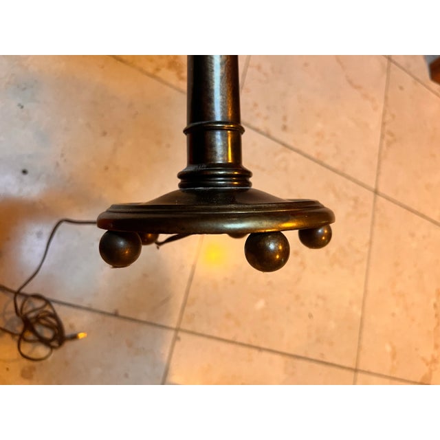 Frederick Cooper Mid 20th Century Pair of Frederick Cooper Bouillotte Table Lamps – Brass With Tôle Shades, 30” Tall For Sale - Image 4 of 9