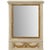 French Mirror in Small Size With Antiqued Glass and Gold Swag Motif on Beige For Sale