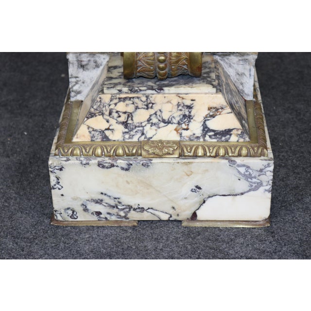 19th C French Regency Style Breche Violet Marble and Bronze Pedestal For Sale - Image 11 of 17