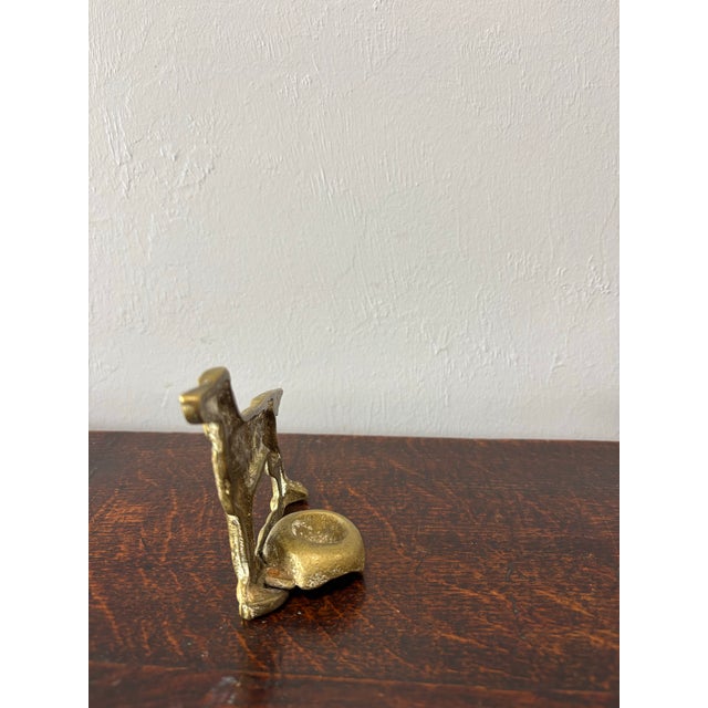 Vintage English Brass Hunting Dog Pipe Rest For Sale - Image 4 of 6