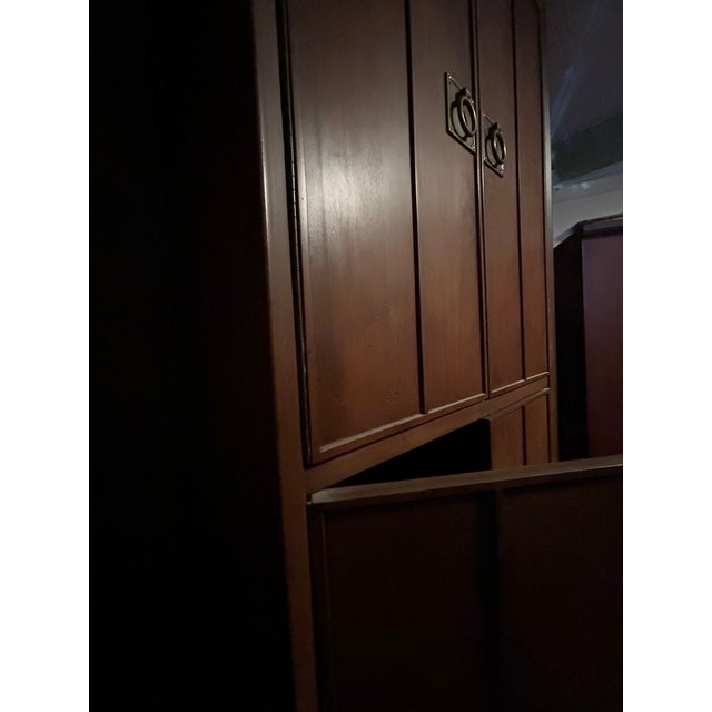 Wood Mid 20th Century Wooden American of Martinsville Armoire With Mirror For Sale - Image 7 of 12