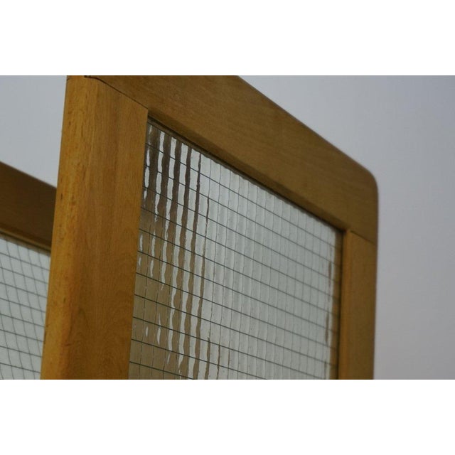 Light Yellow Vintage Oak and Glass Magazine Rack, 1960s For Sale - Image 8 of 10