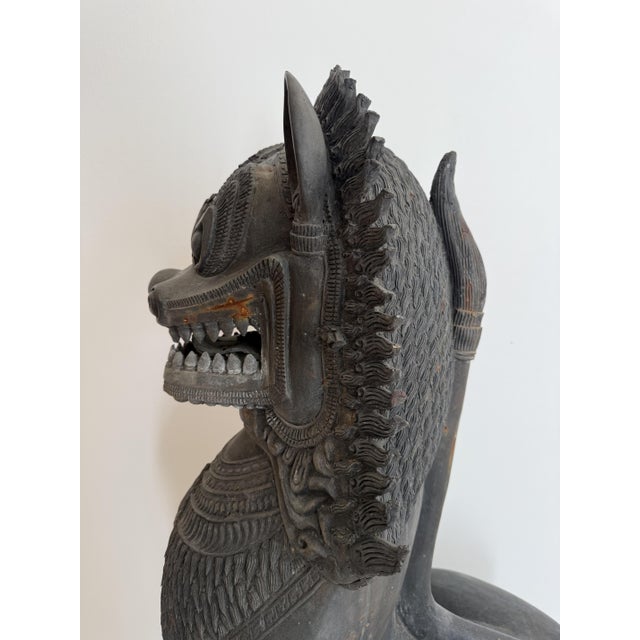 Thai Artist, Guardian Lions, 19th Century, Bronzes, Set of 2 For Sale - Image 16 of 18